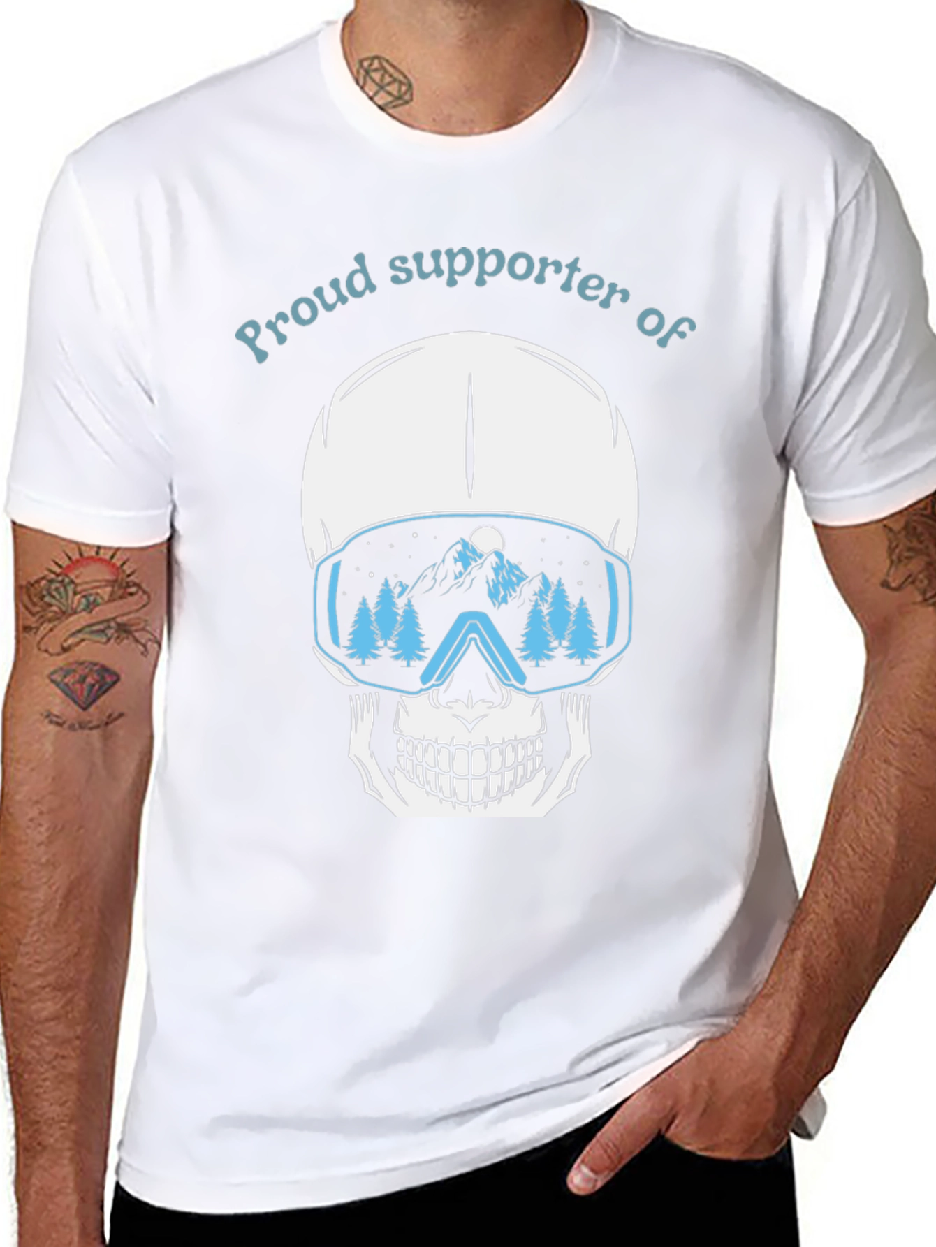 Proud Supporter of Skiing Skull T-Shirt