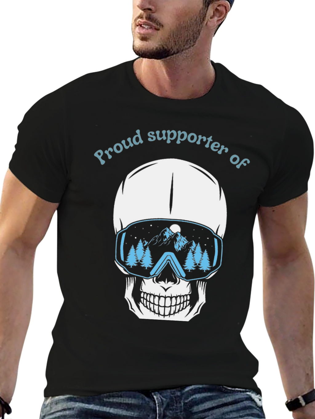 Proud Supporter of Skiing Skull T-Shirt