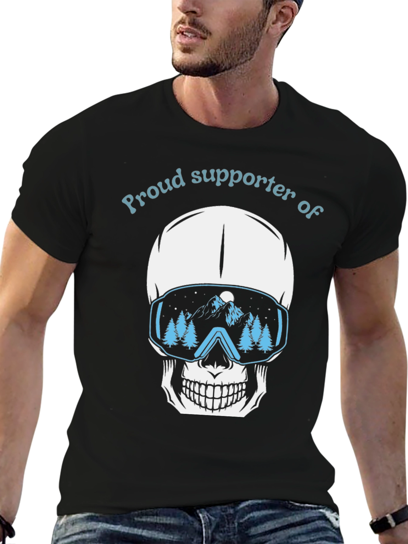 Proud Supporter of Skiing Skull T-Shirt