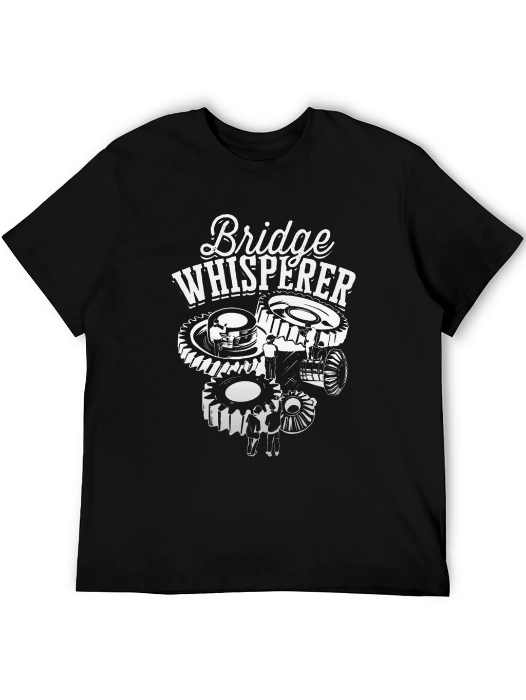 Bridge Whisperer Graphic Tee - Black Cotton Blend T-Shirt