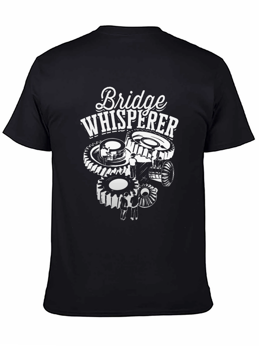 Bridge Whisperer Graphic Tee - Black Cotton Blend T-Shirt