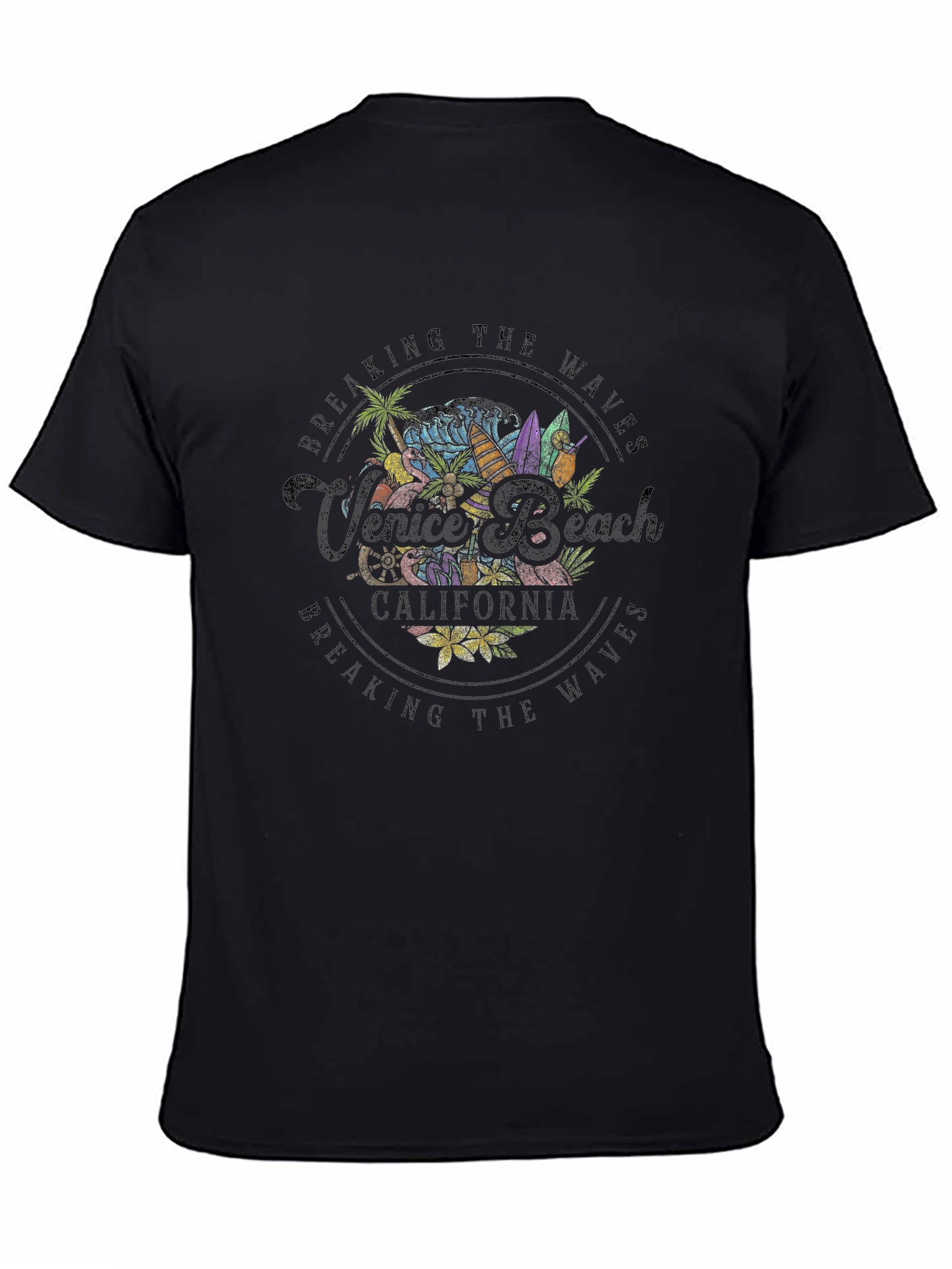 Venice Beach Breaking Waves Graphic T-Shirt