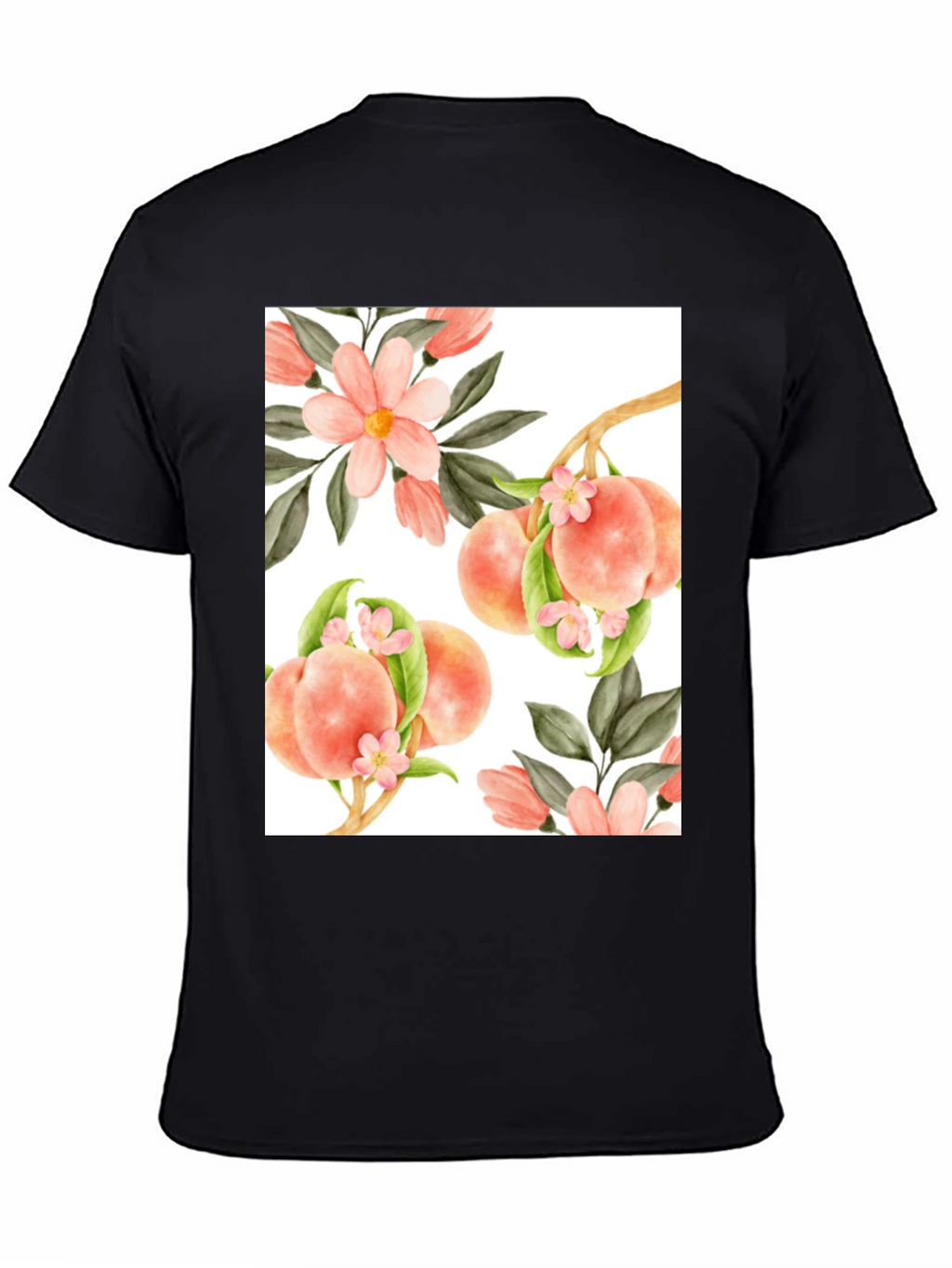 Peach Floral T-Shirt - Unique Design
