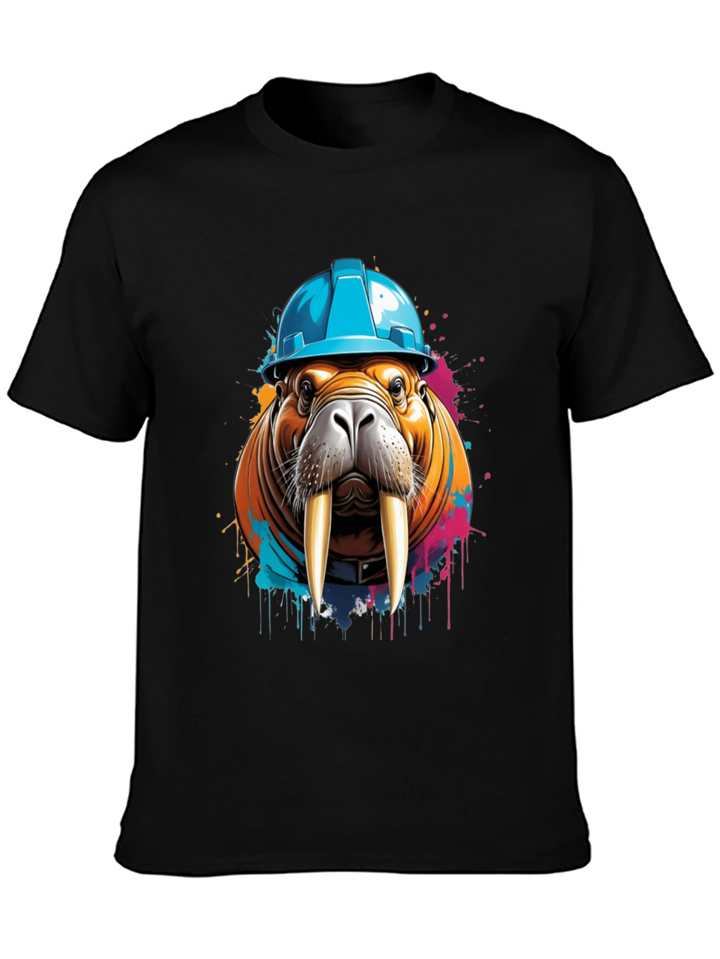 Walrus in Hard Hat Graphic Tee