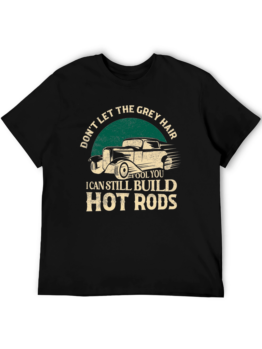 Grey Hair Hot Rods Black T-Shirt