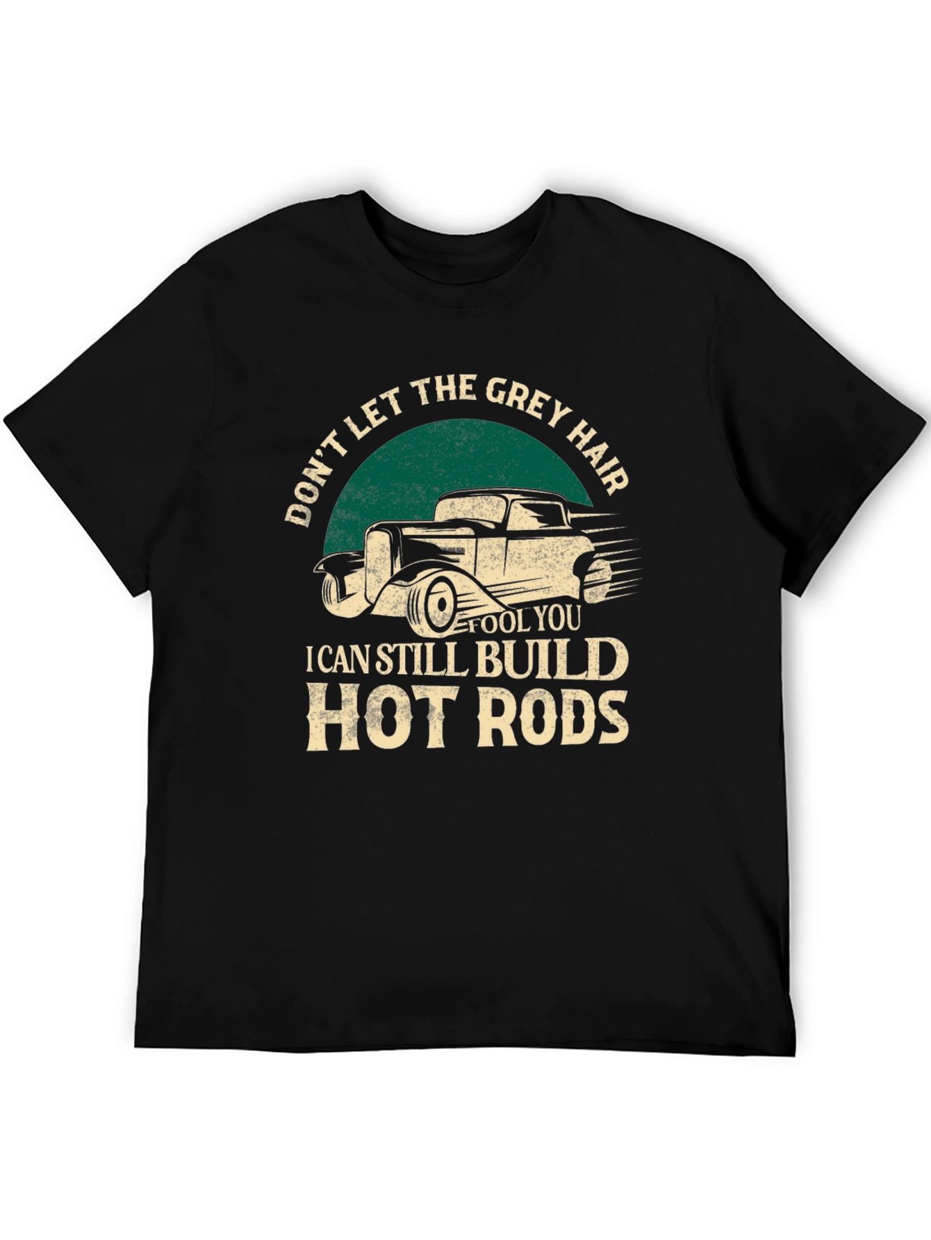 Grey Hair Hot Rods Black T-Shirt