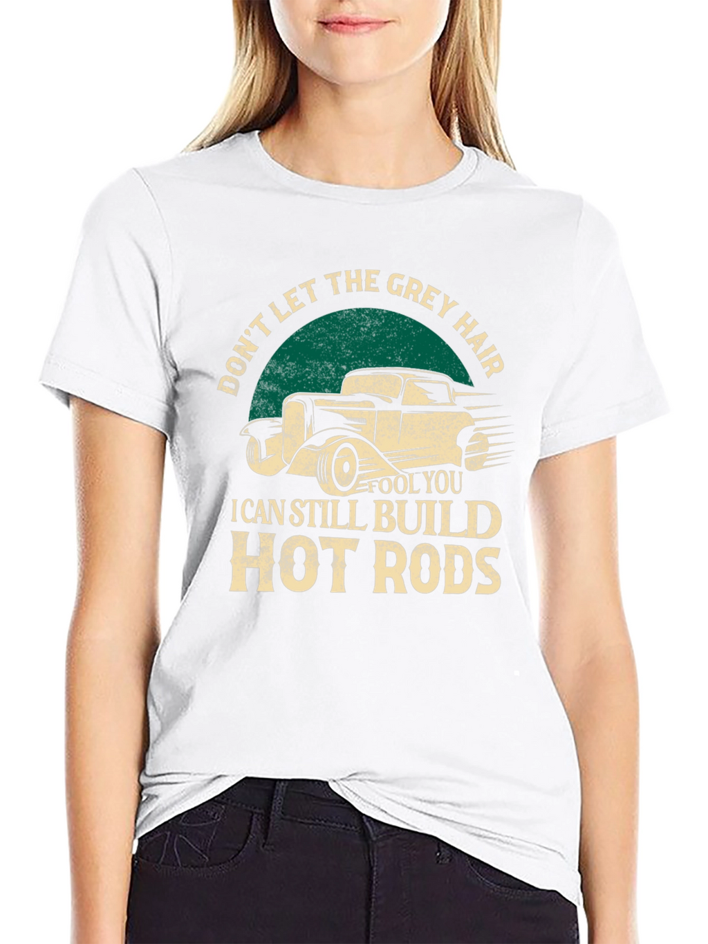 Grey Hair Hot Rods Black T-Shirt