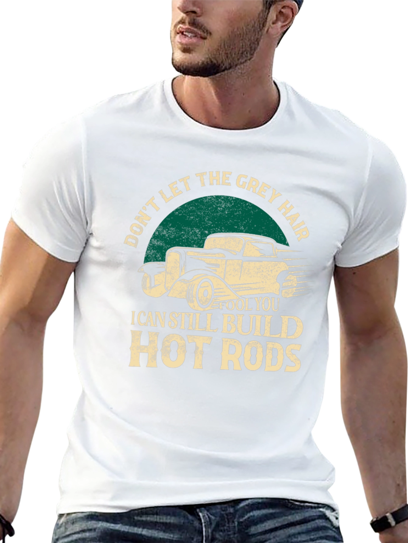 Grey Hair Hot Rods Black T-Shirt