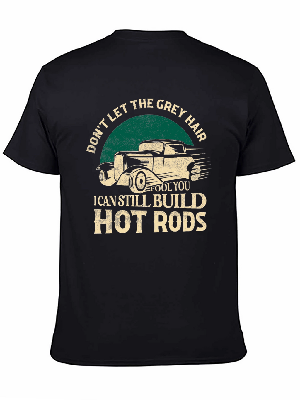 Grey Hair Hot Rods Black T-Shirt