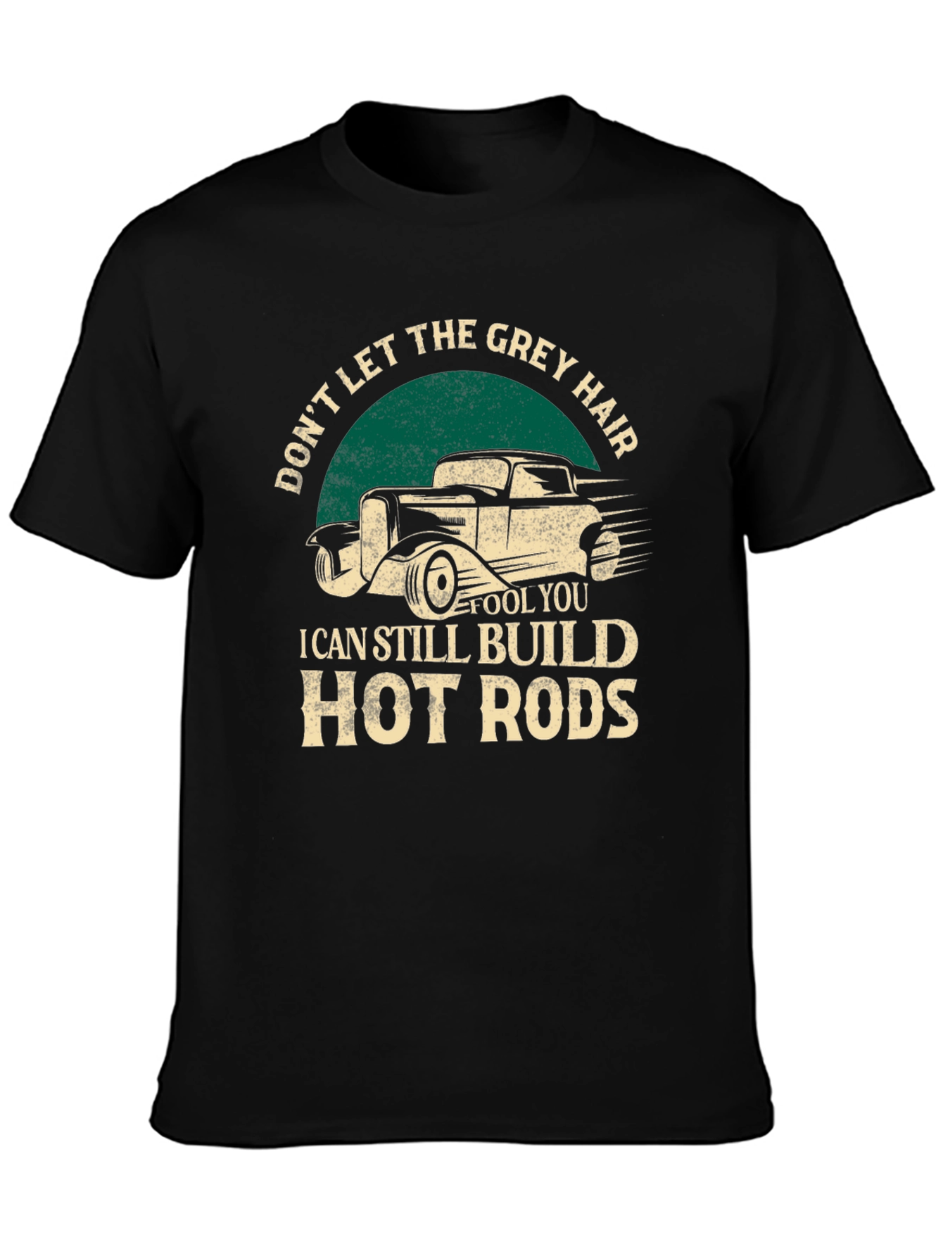 Grey Hair Hot Rods Black T-Shirt