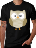 Owl Graphic Tee - Black Cotton Blend Comfort