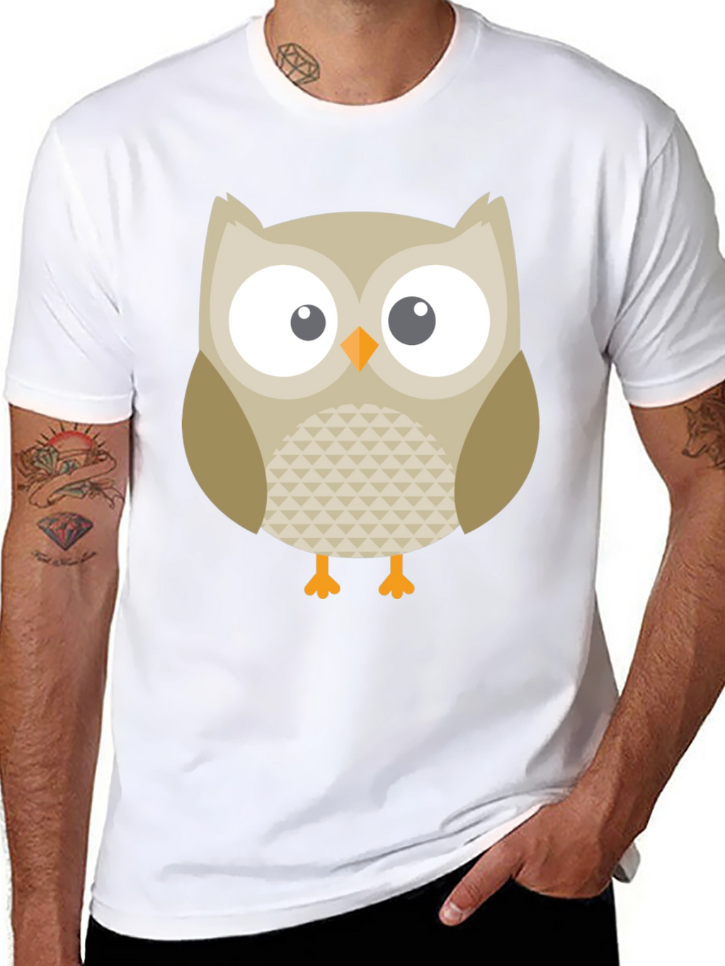 Owl Graphic Tee - Black Cotton Blend Comfort