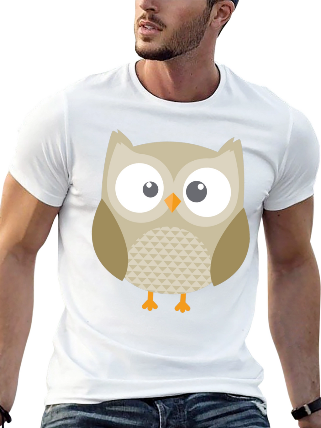 Owl Graphic Tee - Black Cotton Blend Comfort