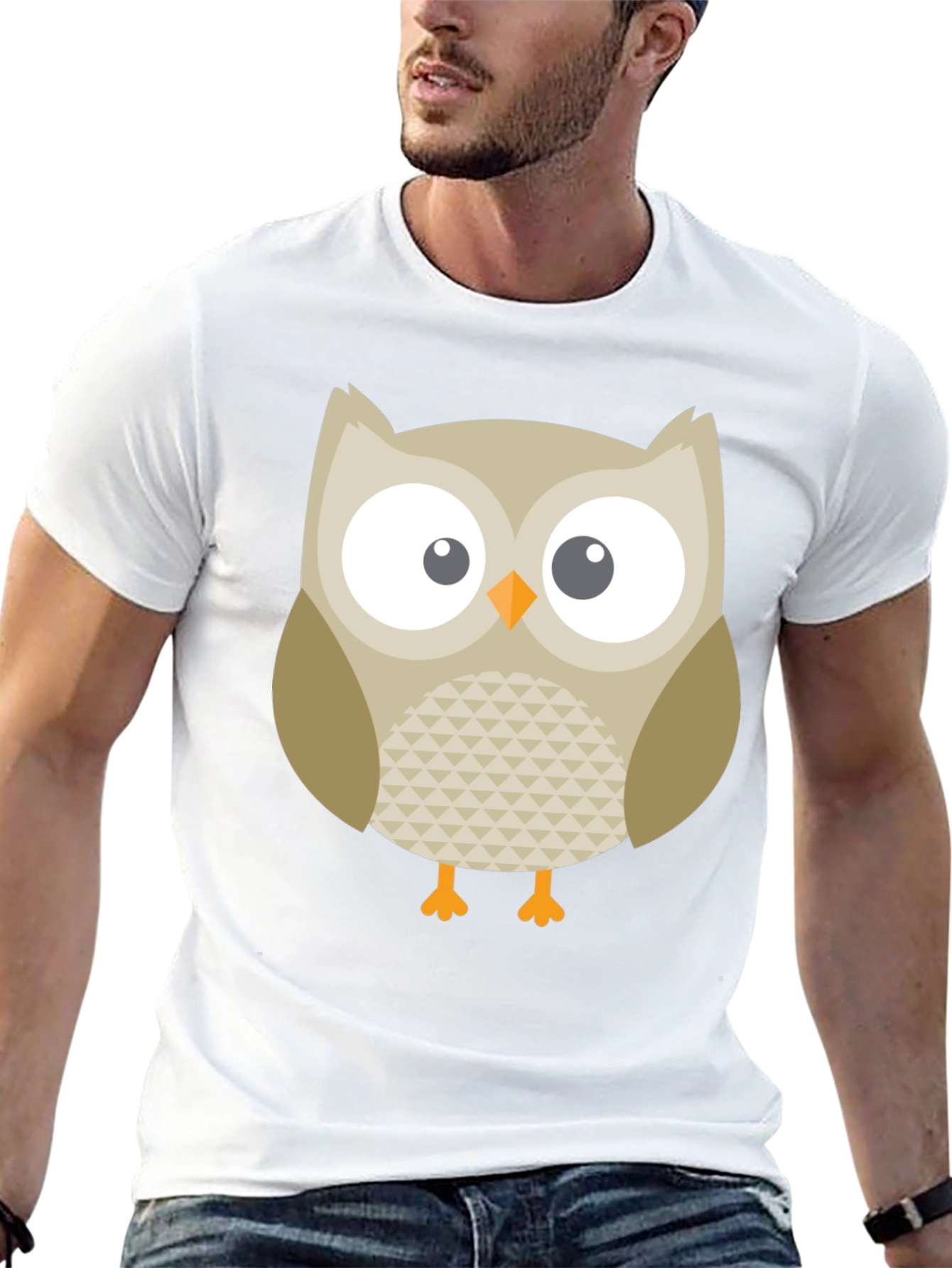 Owl Graphic Tee - Black Cotton Blend Comfort