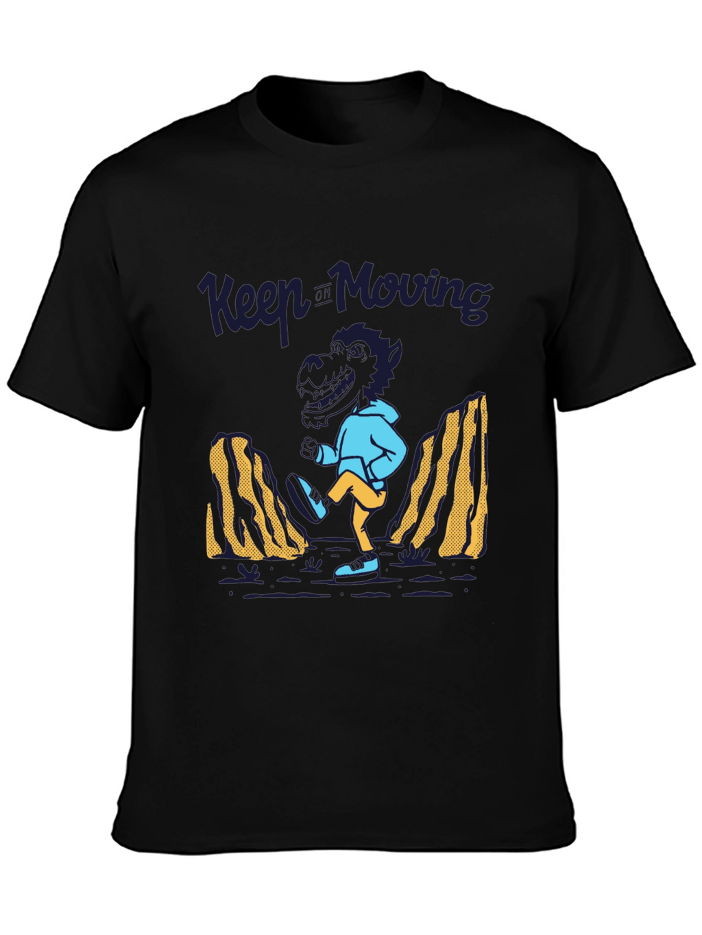 Keep Moving Dinosaur T-Shirt - Black