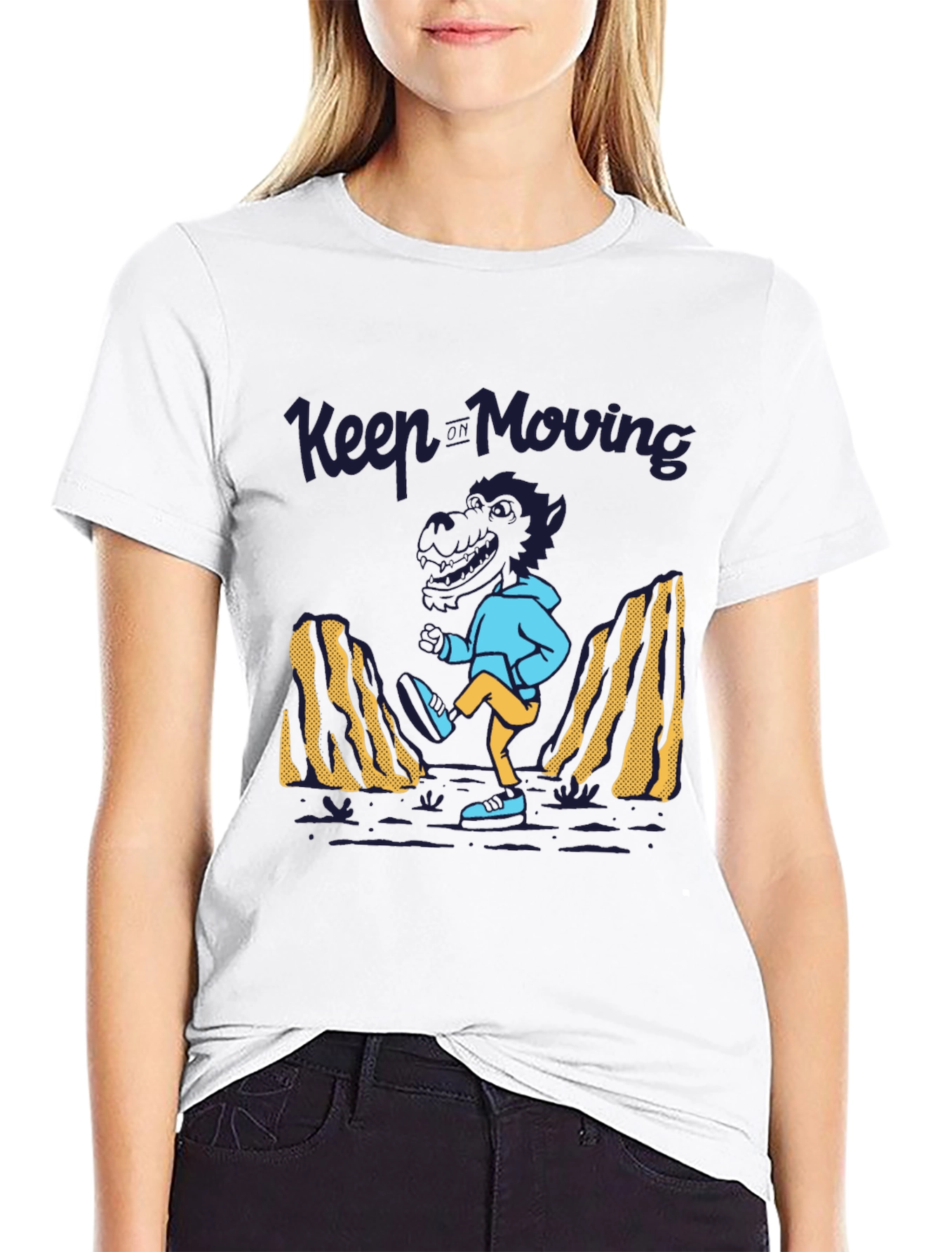 Keep Moving Dinosaur T-Shirt - Black