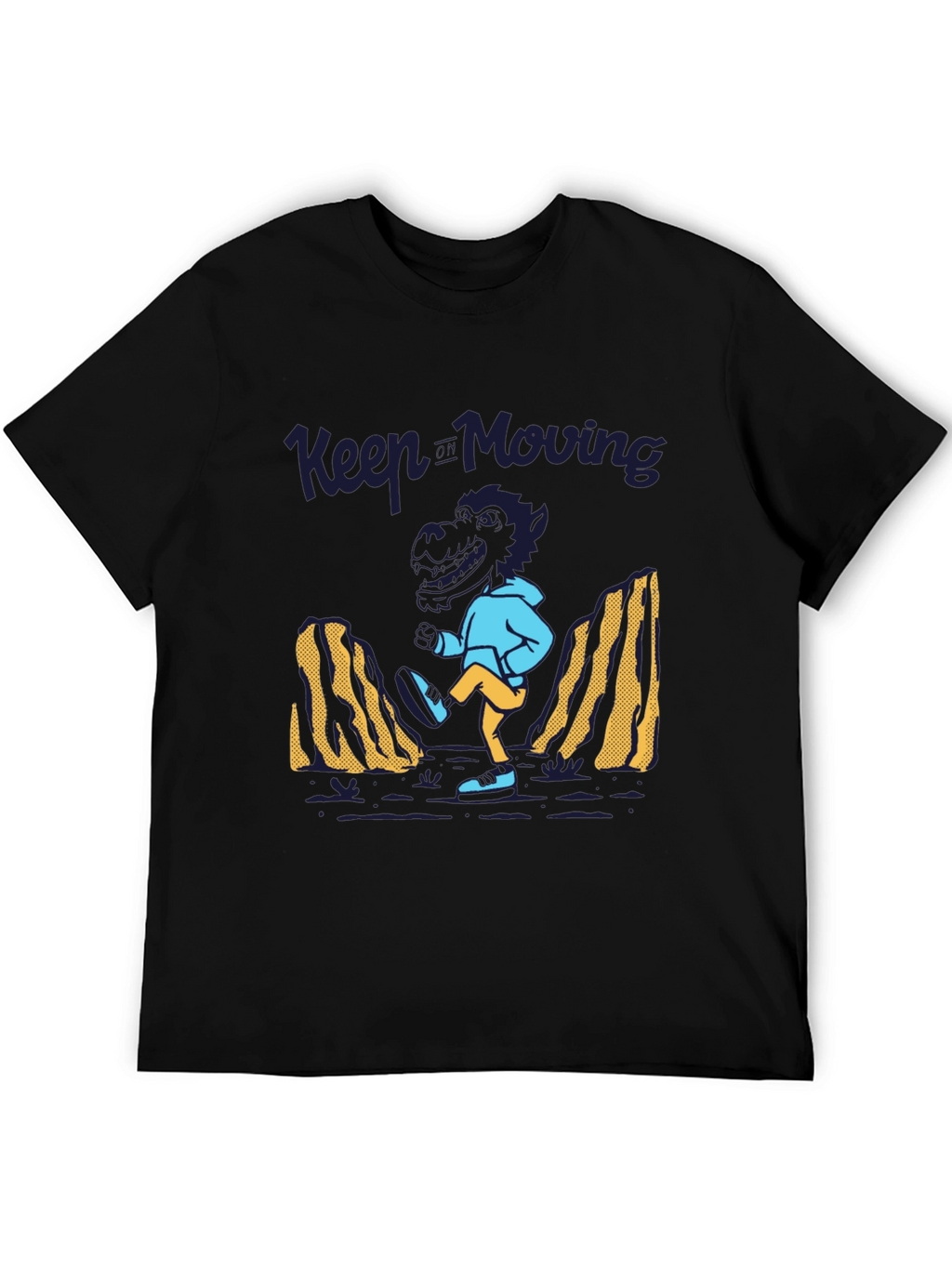 Keep Moving Dinosaur T-Shirt - Black