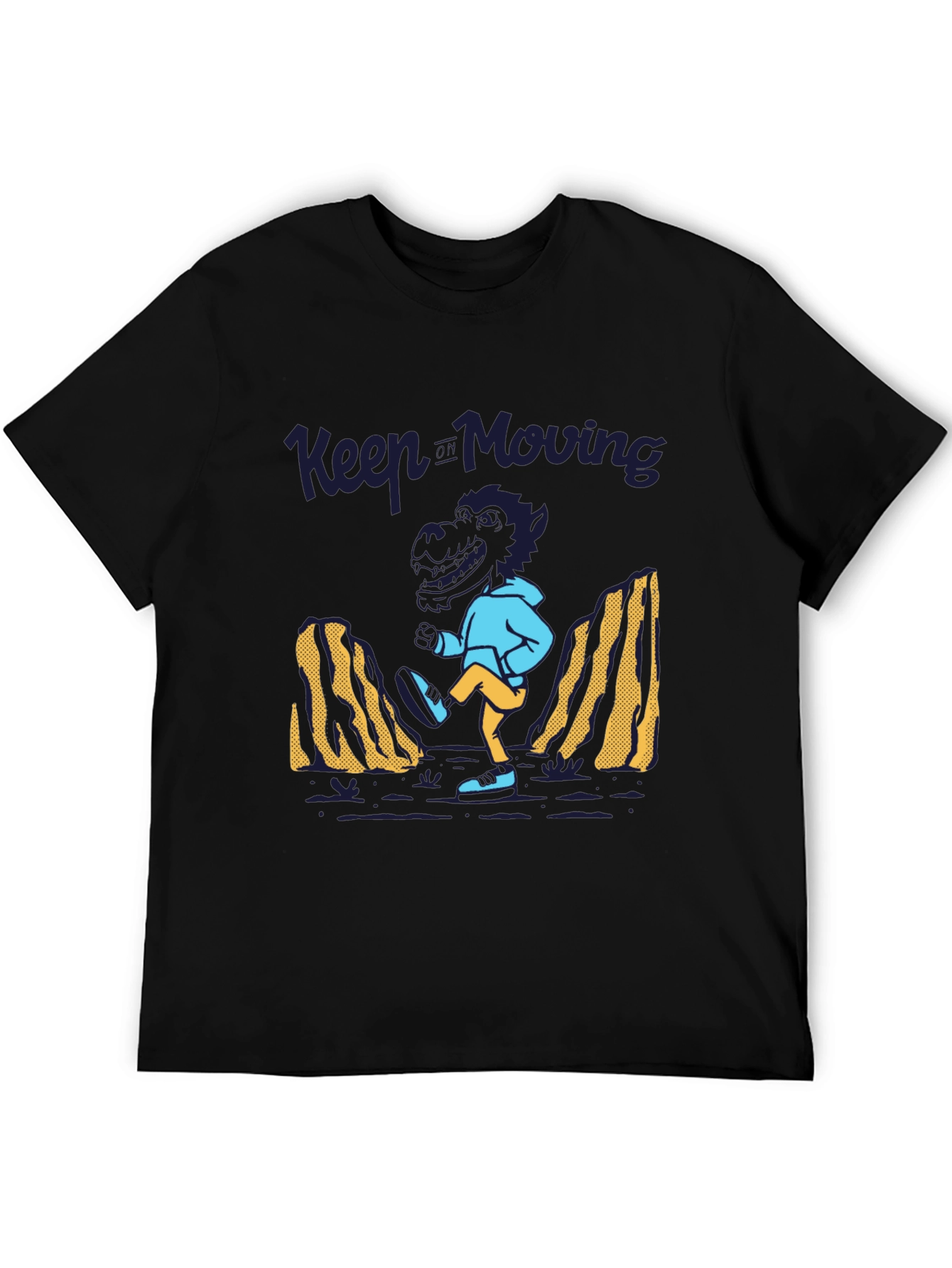 Keep Moving Dinosaur T-Shirt - Black