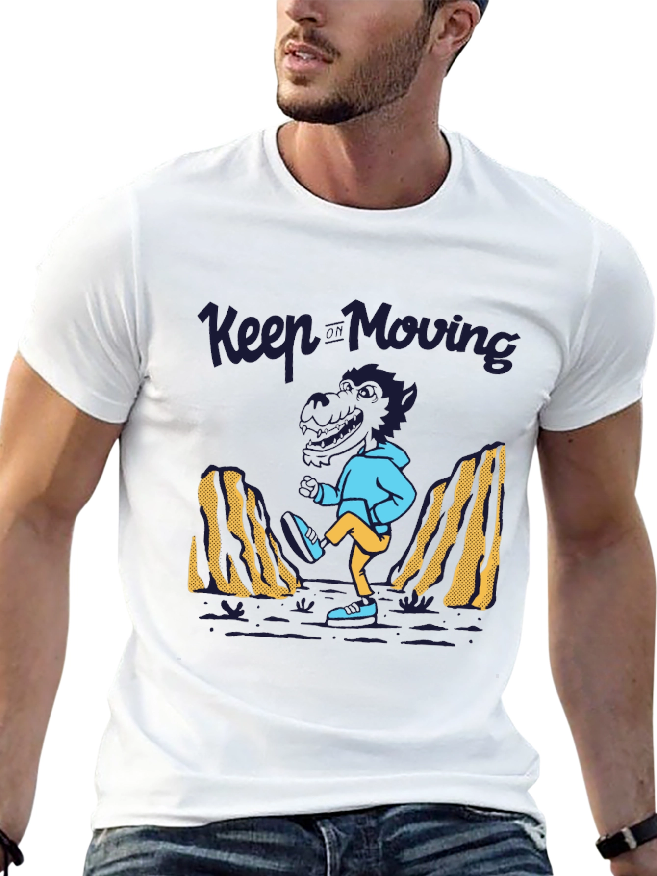 Keep Moving Dinosaur T-Shirt - Black
