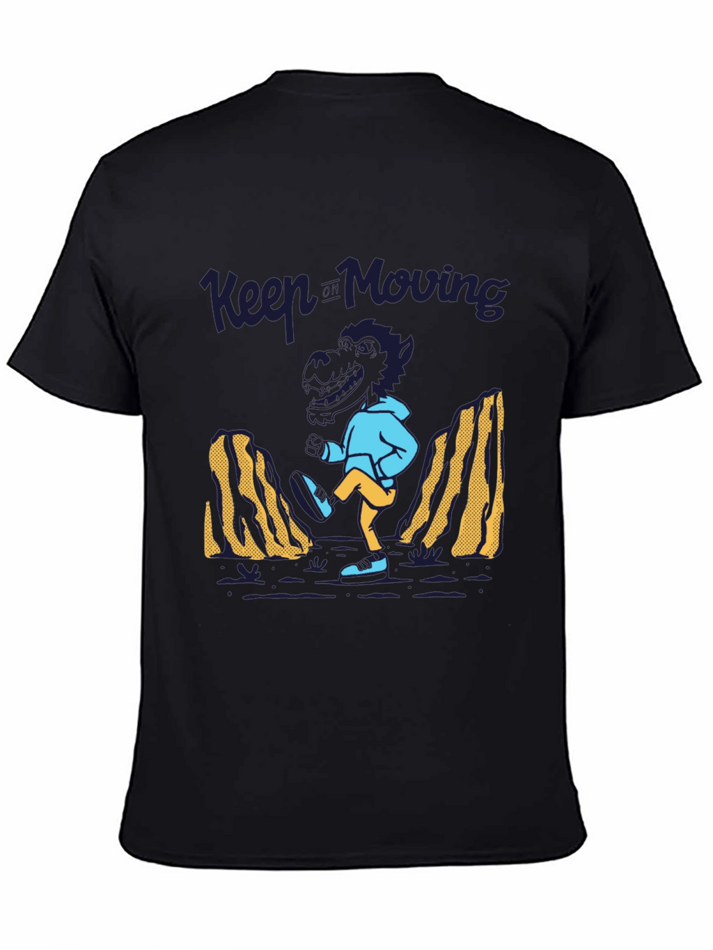 Keep Moving Dinosaur T-Shirt - Black