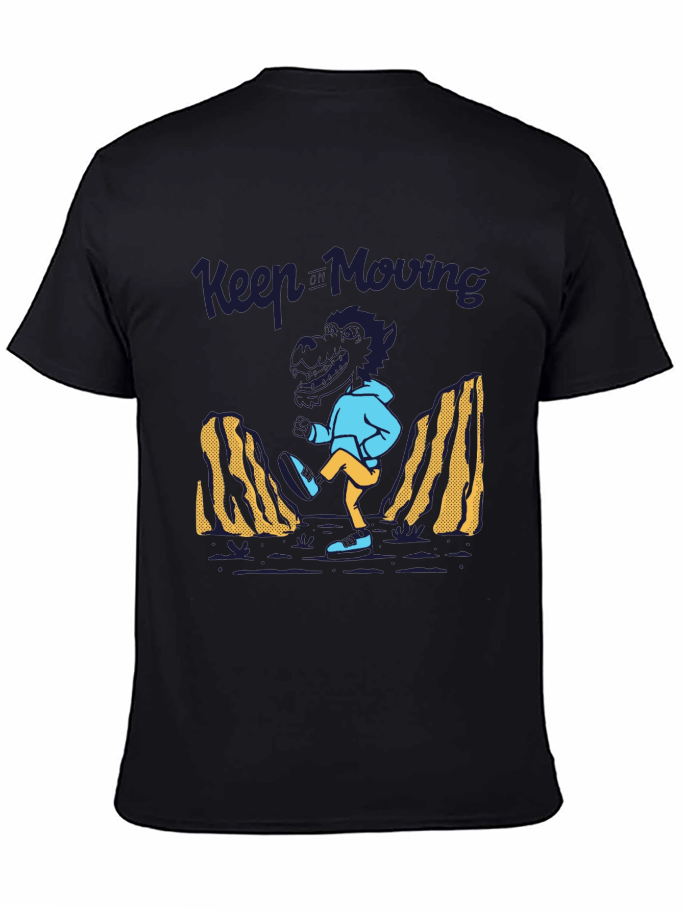 Keep Moving Dinosaur T-Shirt - Black