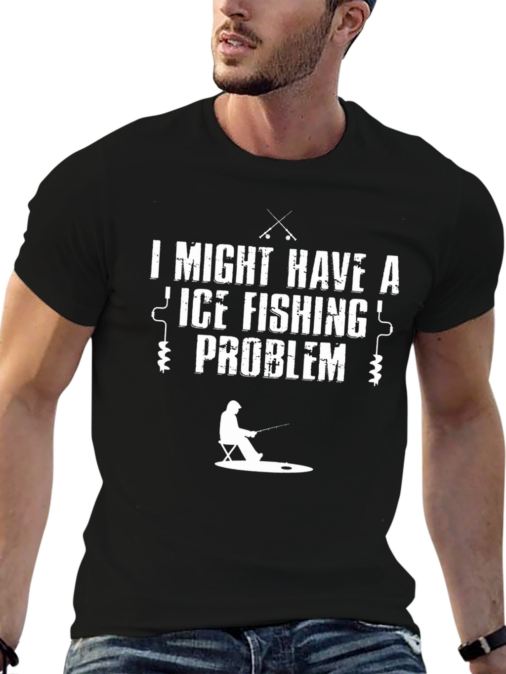 Ice Fishing Problem T-Shirt - Funny Angler Tee