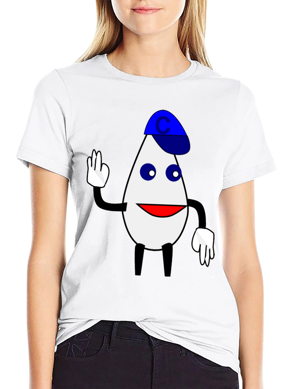 Funny Cartoon Character T-Shirt - Black