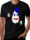 Funny Cartoon Character T-Shirt - Black