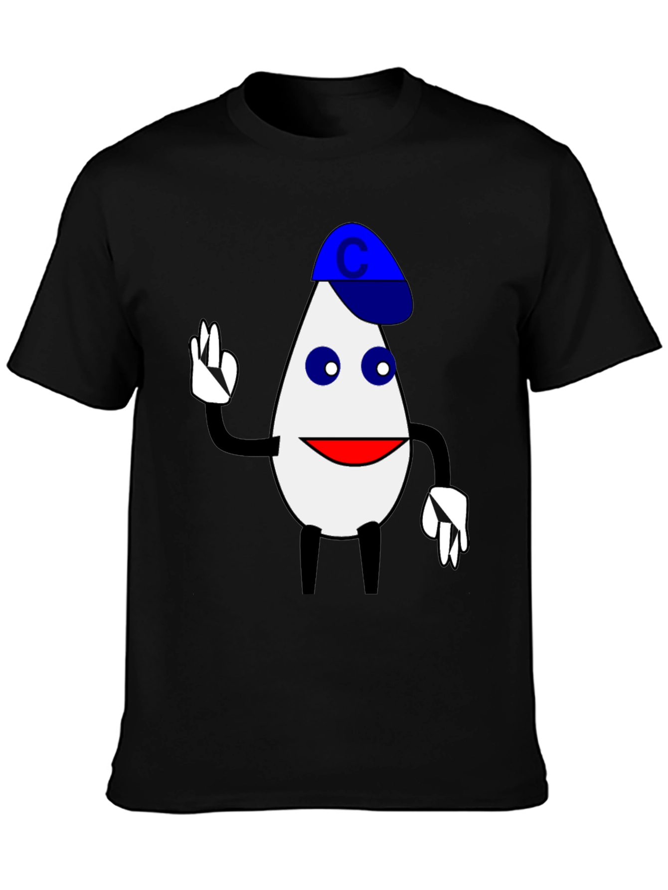 Funny Cartoon Character T-Shirt - Black