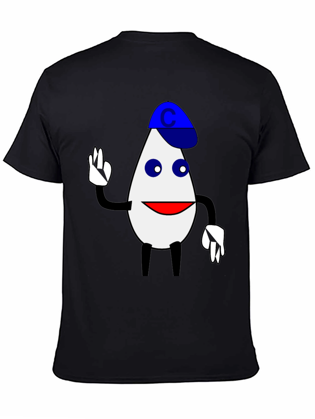 Funny Cartoon Character T-Shirt - Black