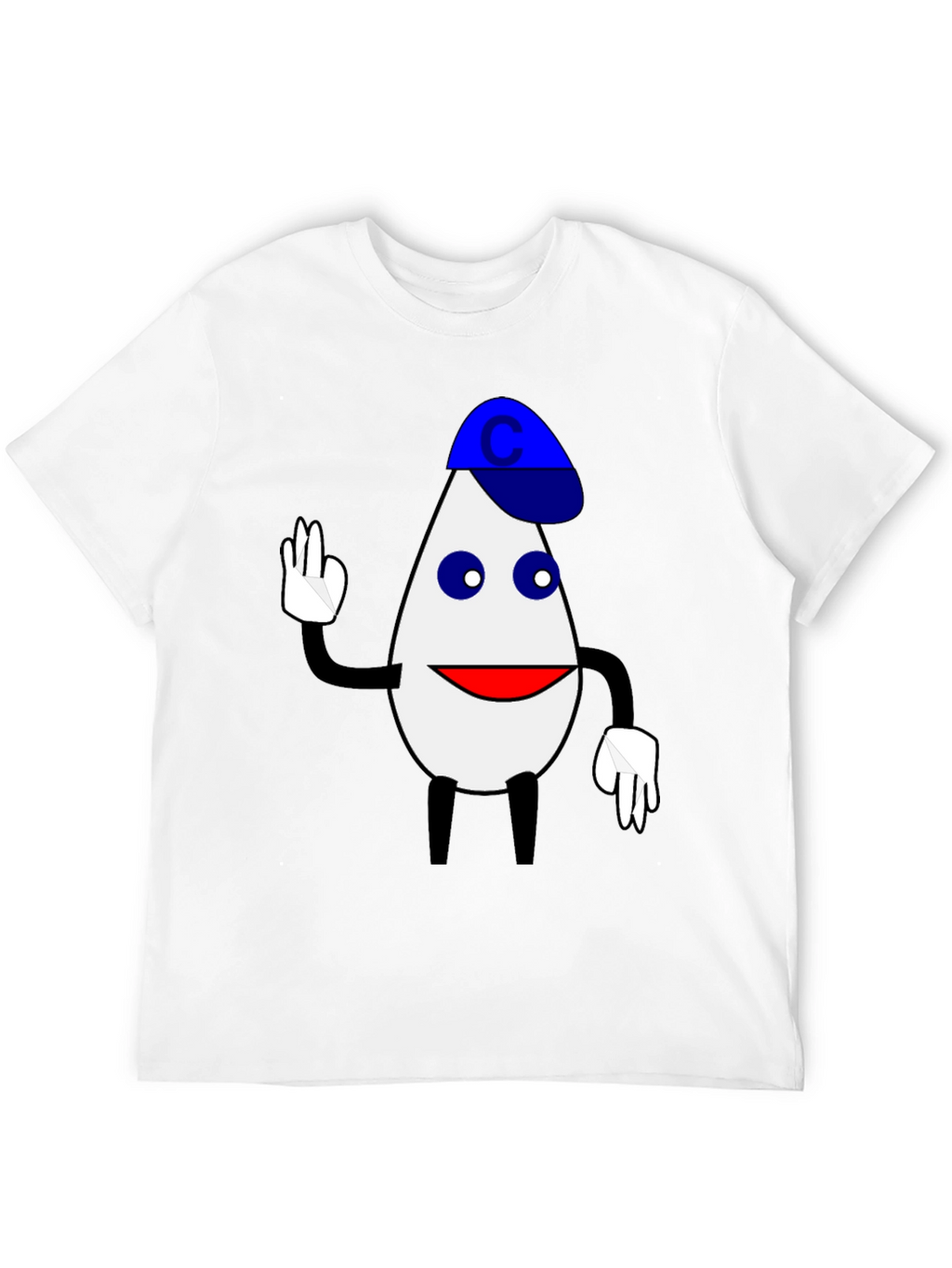 Funny Cartoon Character T-Shirt - Black