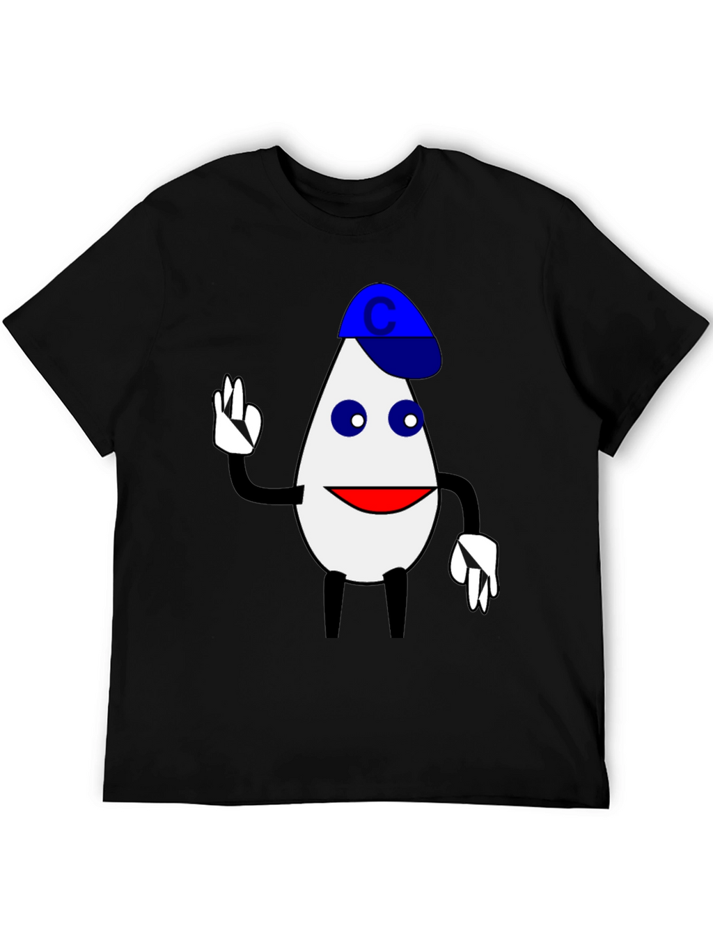Funny Cartoon Character T-Shirt - Black