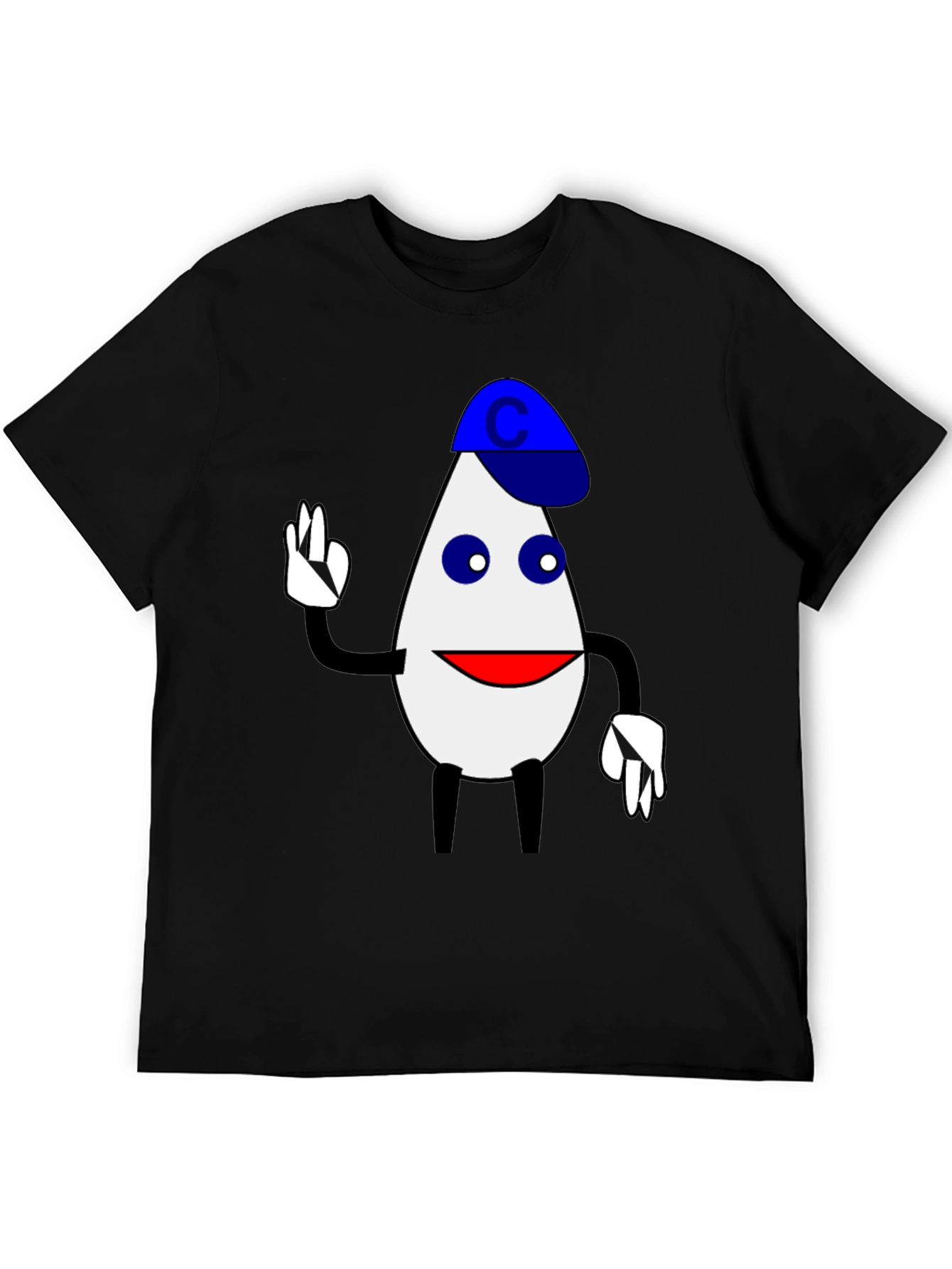 Funny Cartoon Character T-Shirt - Black