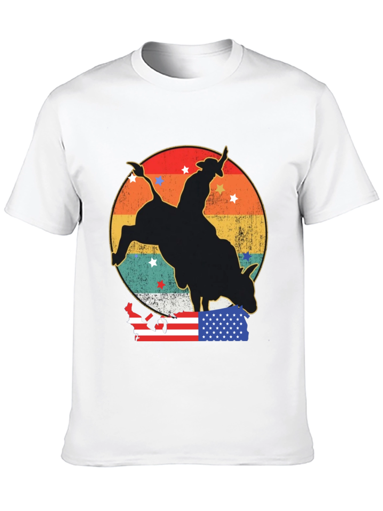 Retro Rodeo Bull Rider Graphic Tee