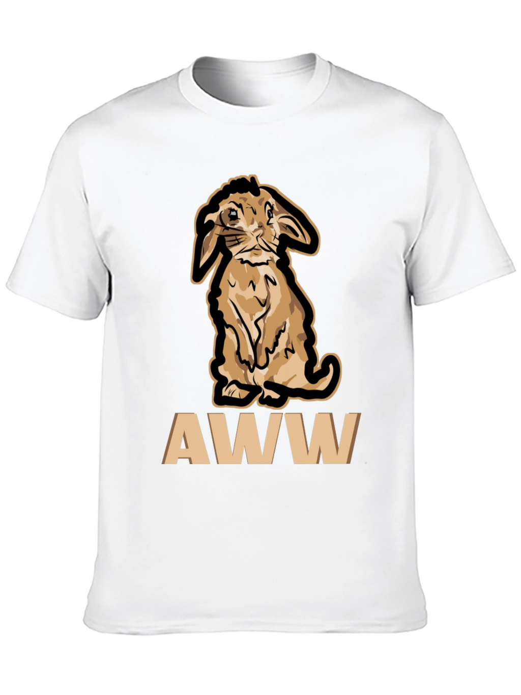 Cute Bunny AWW T-Shirt - Black