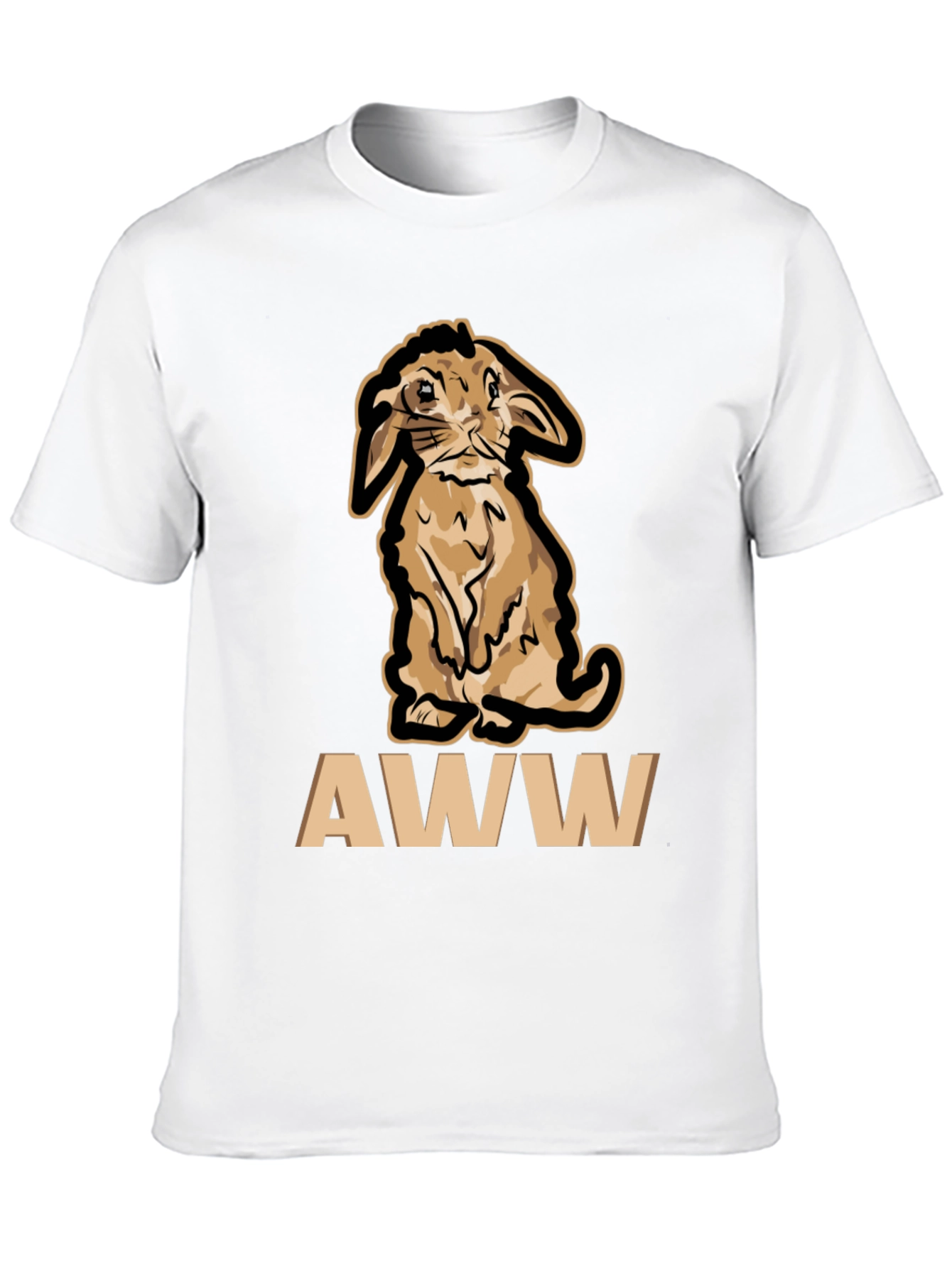 Cute Bunny AWW T-Shirt - Black