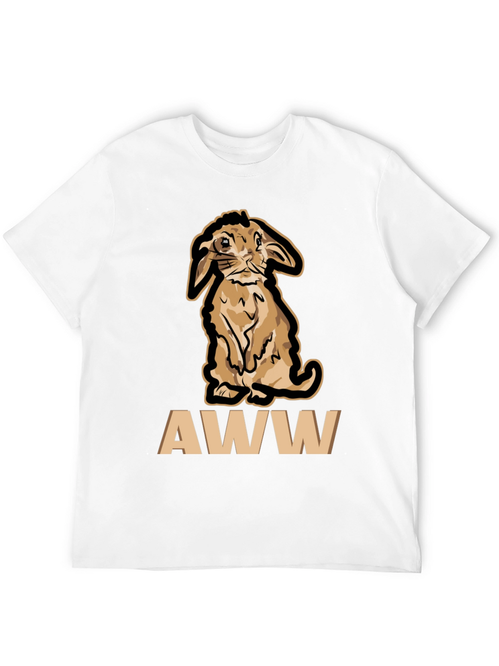 Cute Bunny AWW T-Shirt - Black
