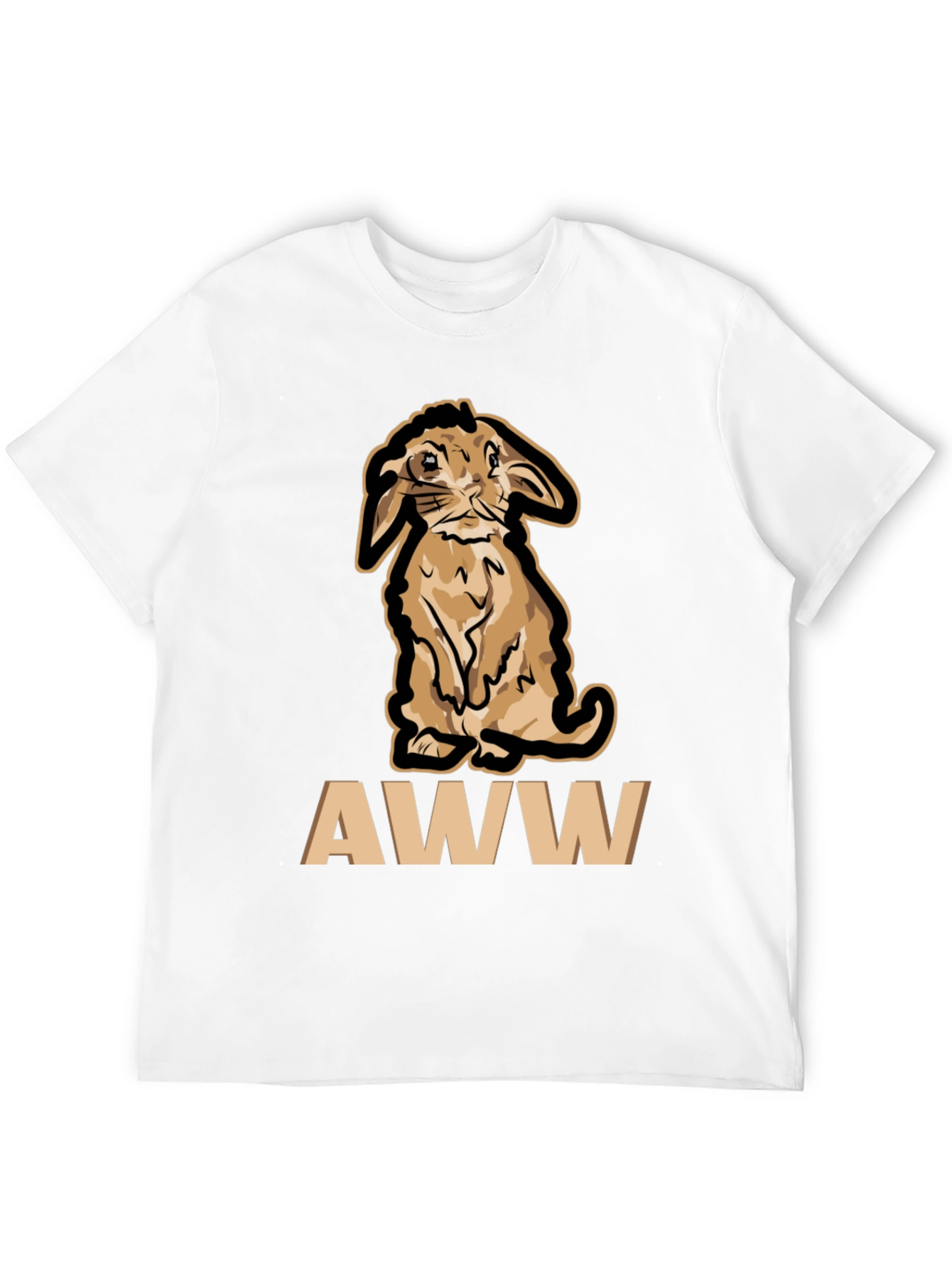 Cute Bunny AWW T-Shirt - Black