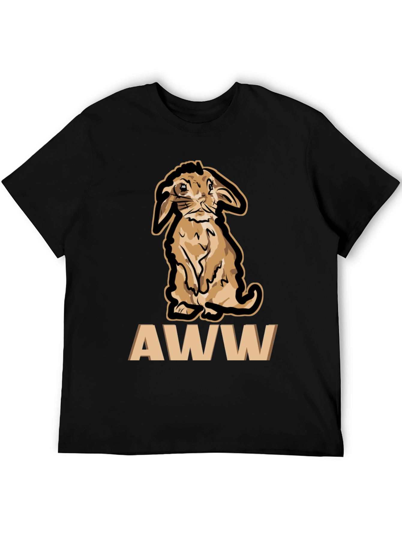 Cute Bunny AWW T-Shirt - Black