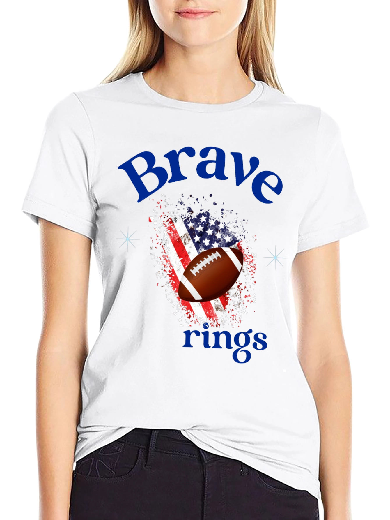 Brave Rings Patriotic Football T-Shirt