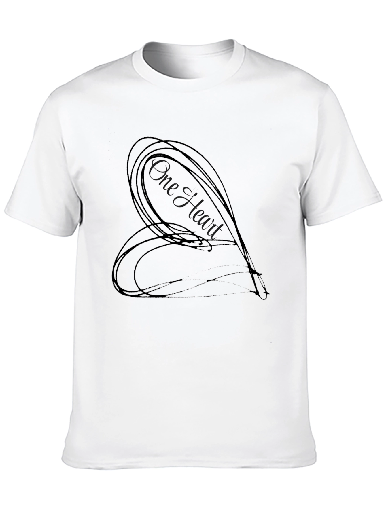 One Heart Graphic Black T-Shirt