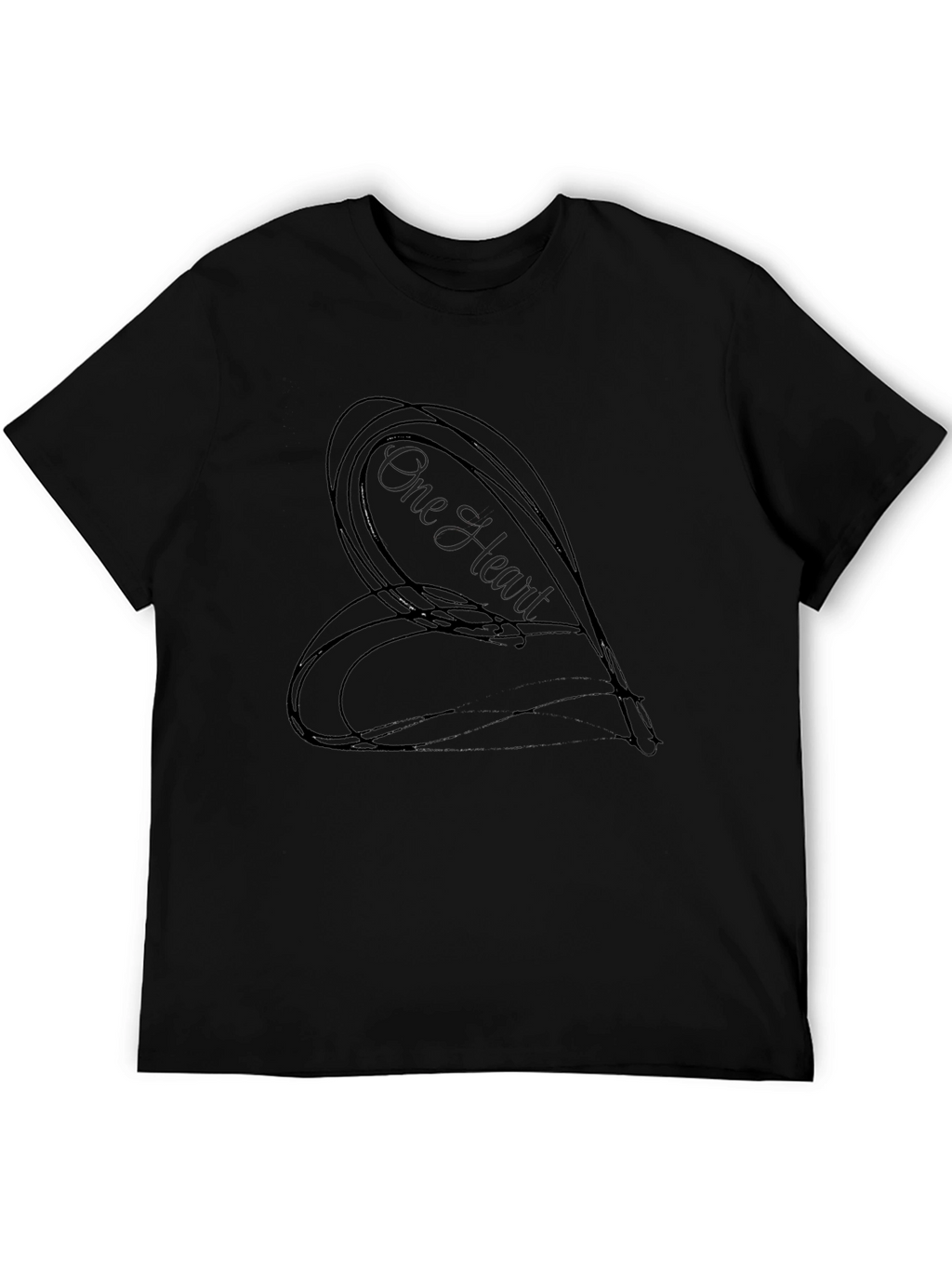 One Heart Graphic Black T-Shirt