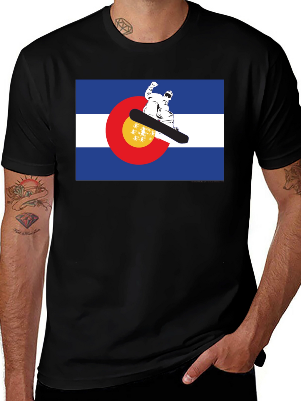 Colorado Flag Snowboarder T-Shirt