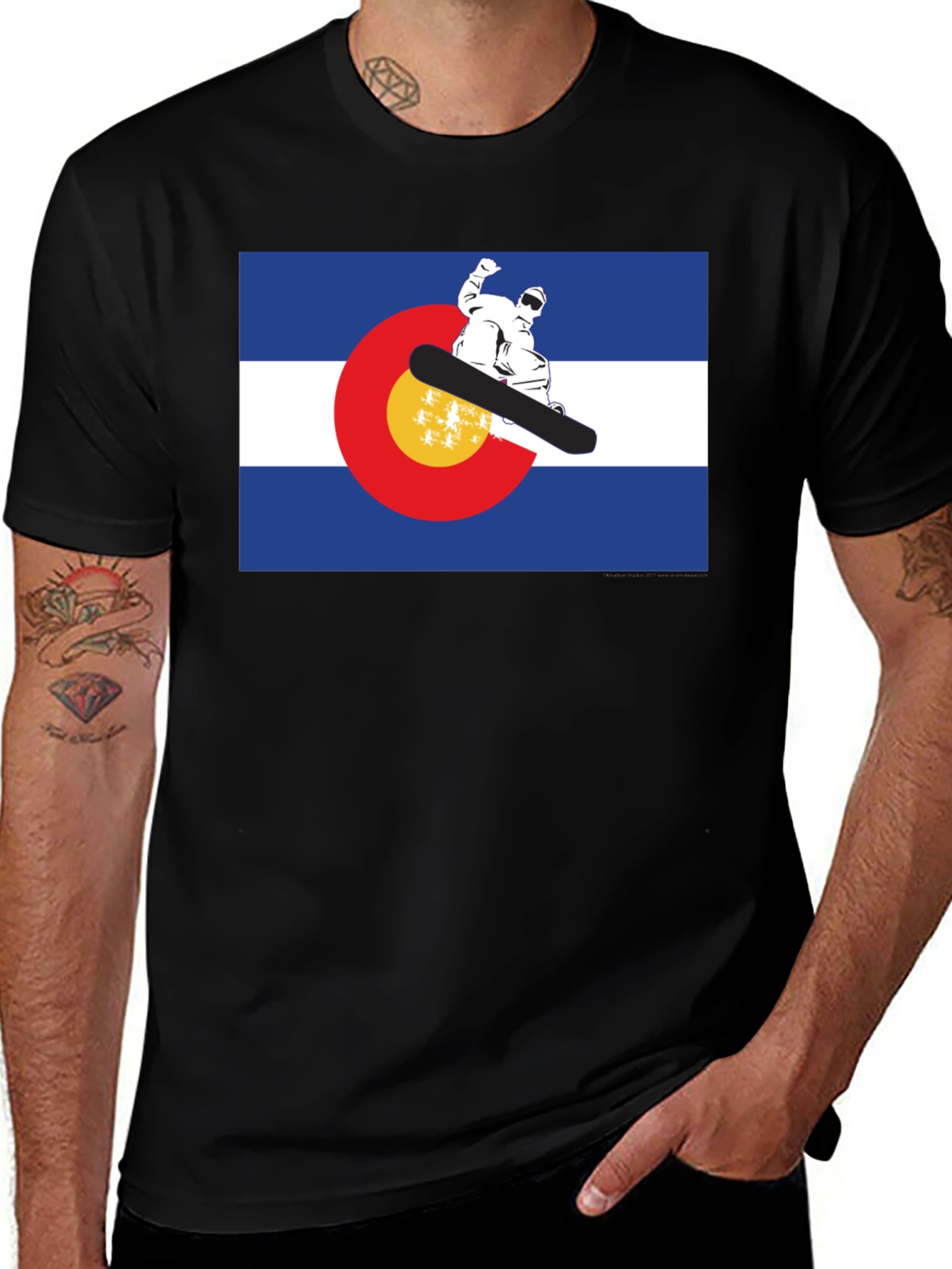 Colorado Flag Snowboarder T-Shirt