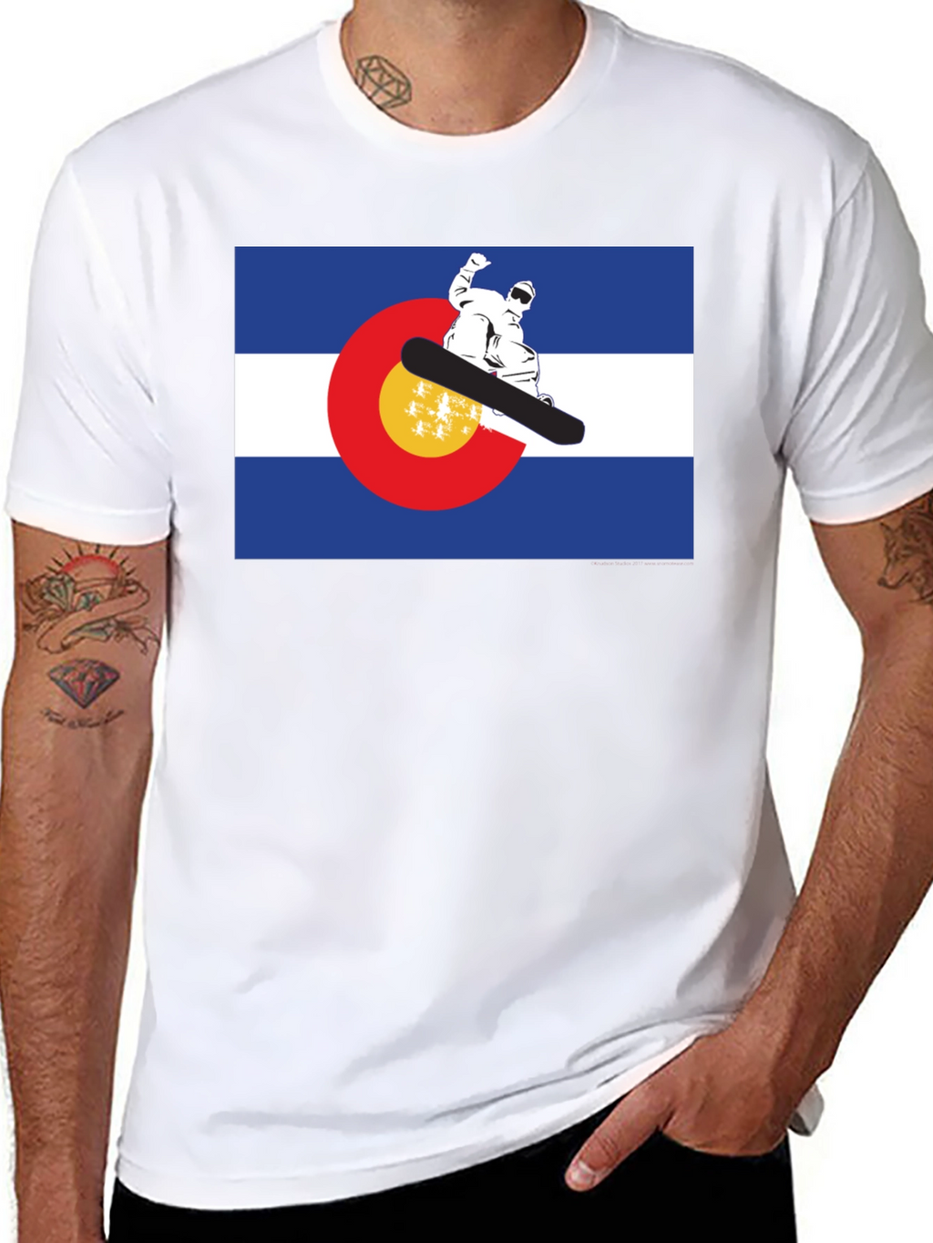 Colorado Flag Snowboarder T-Shirt