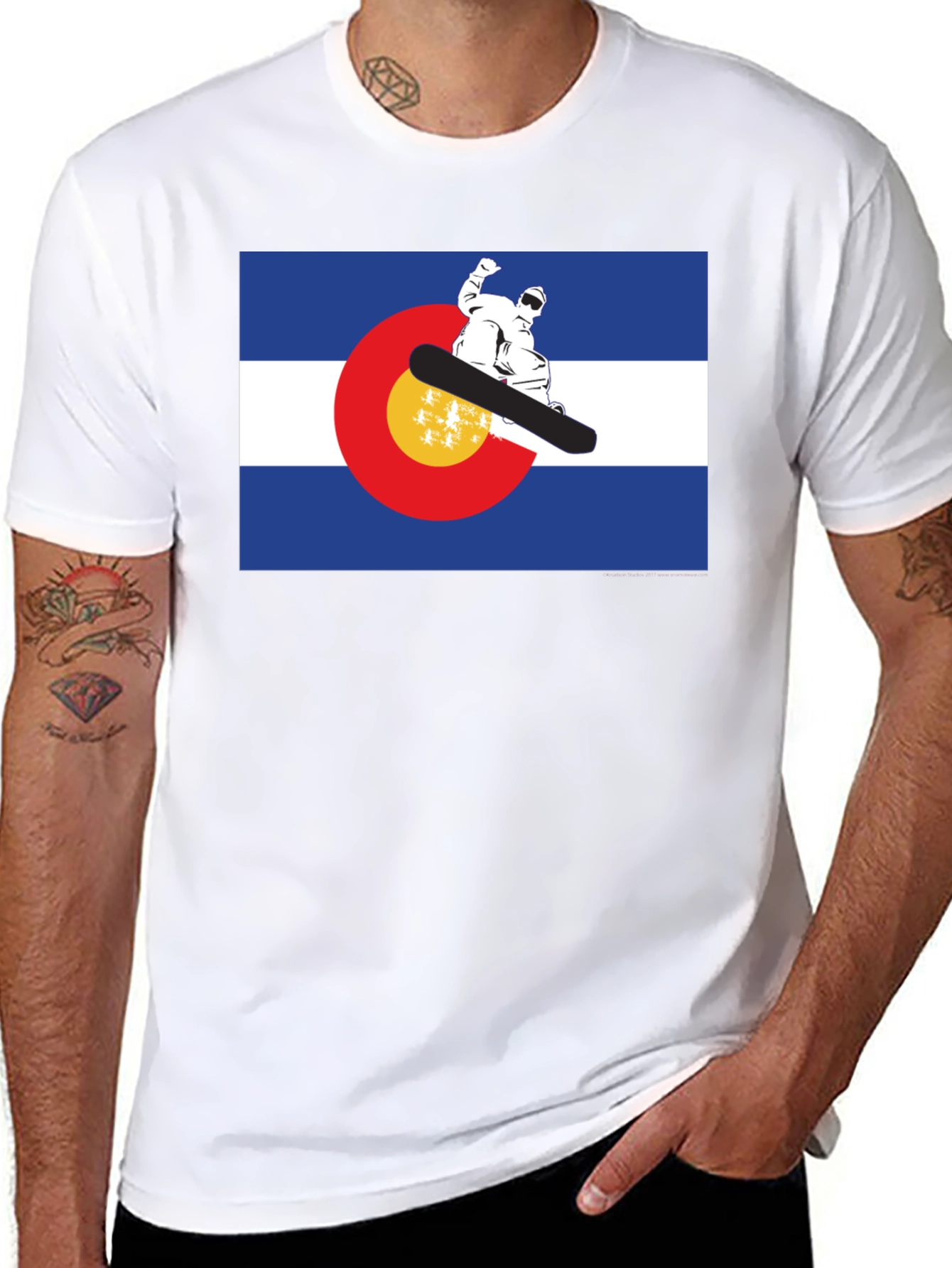 Colorado Flag Snowboarder T-Shirt