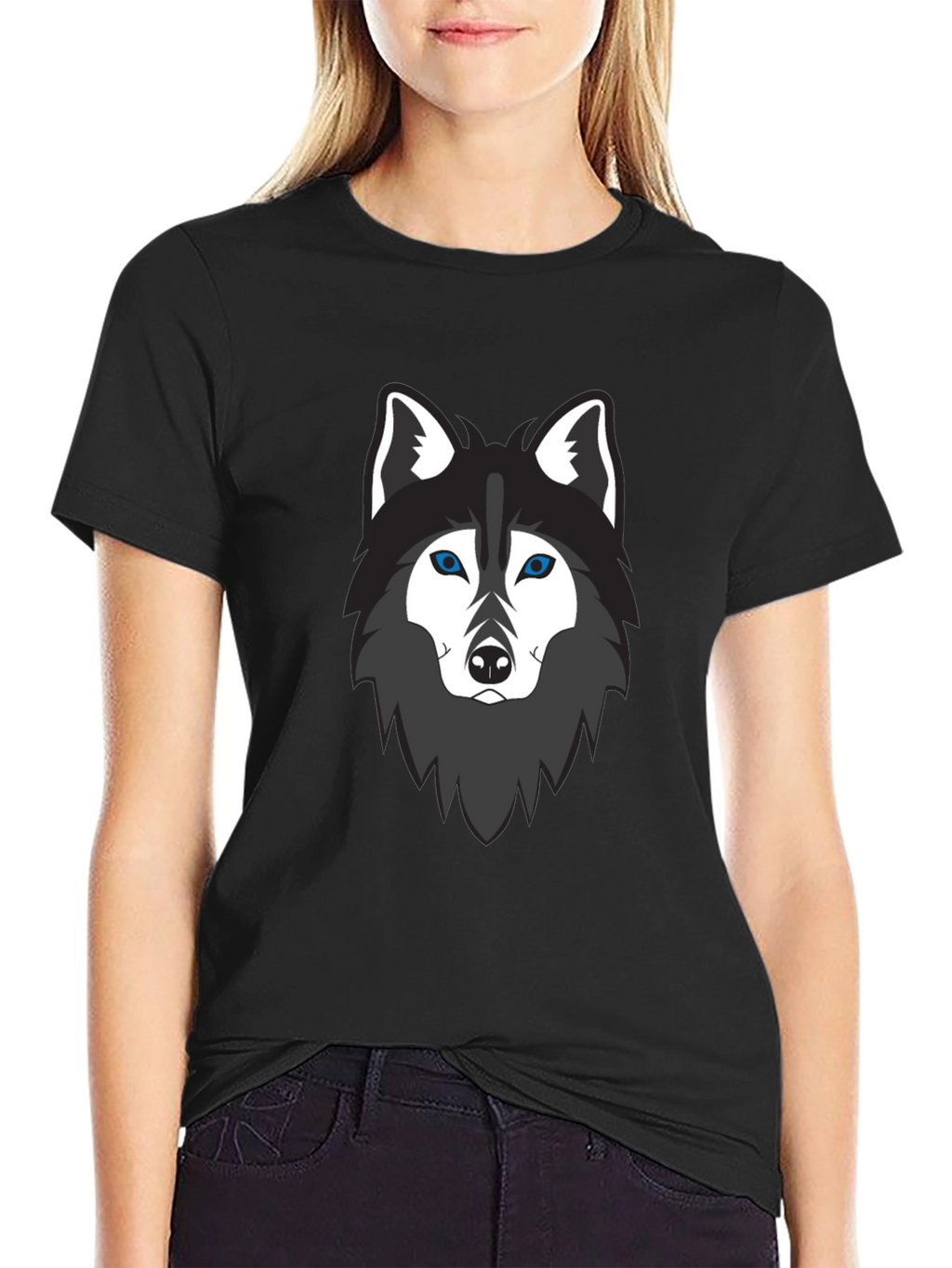 Cool Wolf Graphic T-Shirt - Mens Black Tee