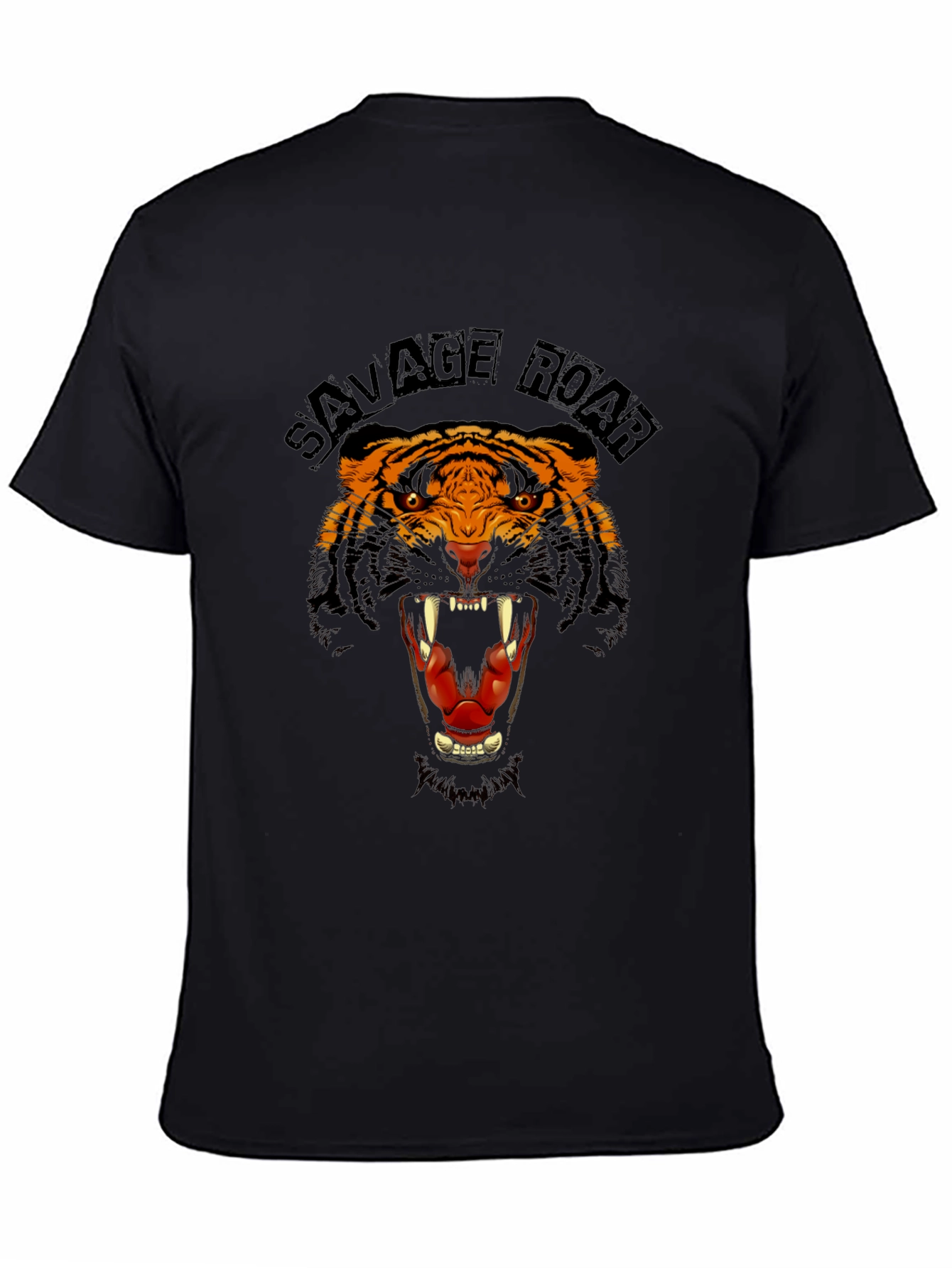 Savage Roar Tiger Graphic Black T-Shirt