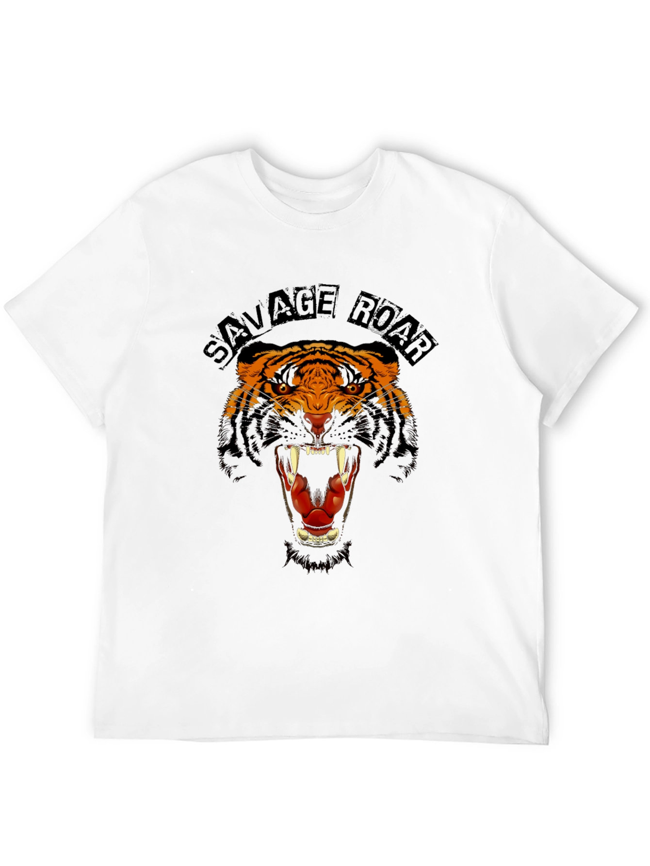 Savage Roar Tiger Graphic Black T-Shirt
