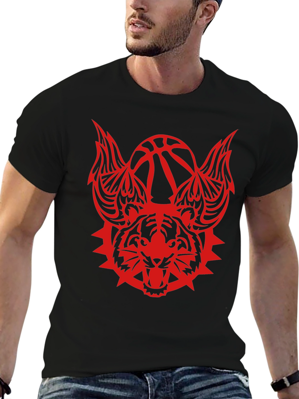 Mens Graphic Tee - Tiger Basketball Design